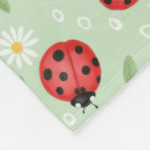 Ladybug Flower Pattern Fleecedecke (Ecke)