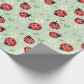 Ladybug Flower Pattern Geschenkpapier (Ecke)