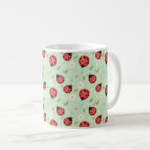Ladybug Flower Pattern Kaffeetasse (VorderseiteRechts)