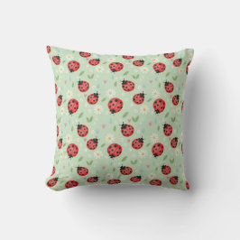 Ladybug Flower Pattern  Kissen