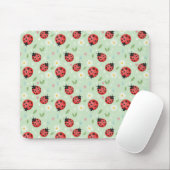 Ladybug Flower Pattern Mousepad (Mit Mouse)