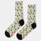 Ladybug Flower Pattern Socken (Linkes Detail)