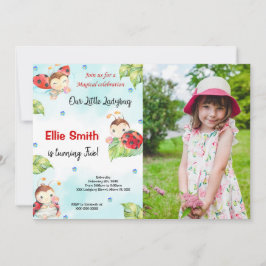 Ladybug Foto Einladung zur Wasserfarbe