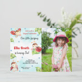 Ladybug Foto Einladung zur Wasserfarbe (Stehend Vorderseite)