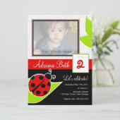 Ladybug Foto Einladungen (Stehend Vorderseite)