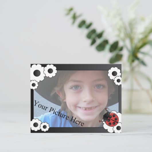 Ladybug Frame Postkarte (Stehend Vorderseite)