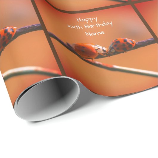 Ladybug Friends Nature Personalisiert Geburtstag Geschenkpapier (Rolleneckpunkt)