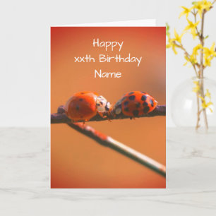 Ladybug Friends Nature Personalisiert Geburtstag Karte