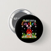 Ladybug Frohe Ostern Eierjagd Bunny Ohr Ladybug Ea Button (Vorne & Hinten)