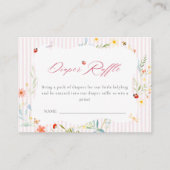 Ladybug Garden Floral Baby Shower Diaper Raffle Begleitkarte (Vorderseite)