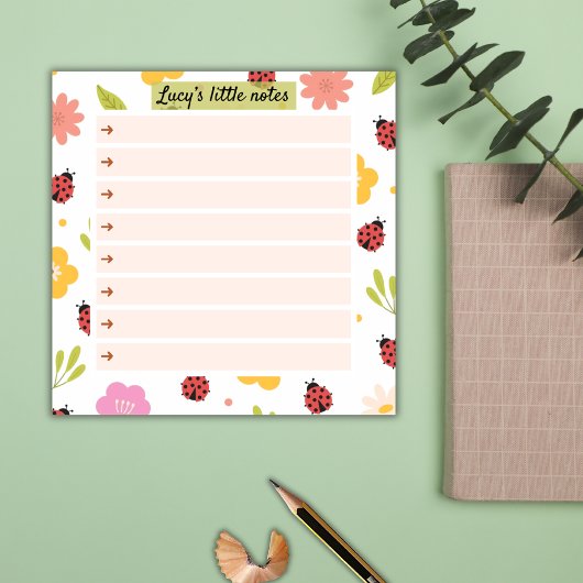 Ladybug Garden Notes - blossom Time Sticky Notes Post-it Klebezettel
