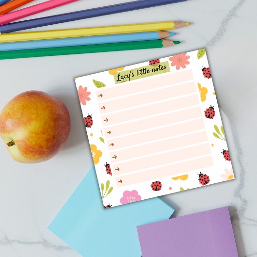 Ladybug Garden Notes - blossom Time Sticky Notes Post-it Klebezettel