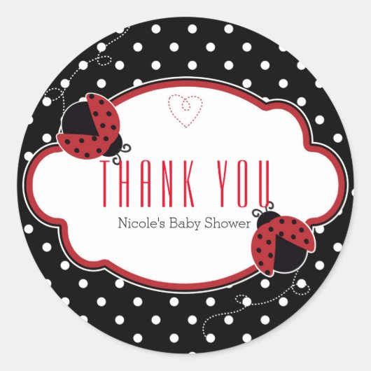 Ladybug Gastgeschenk Stickers (Vorderseite)