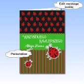 Ladybug Geburtstag Polnische benutzerdefinierte Te Karte