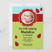 Ladybug Geburtstagspartei Einladung (Vorderseite)