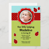 Ladybug Geburtstagspartei Einladung (Vorne/Hinten)