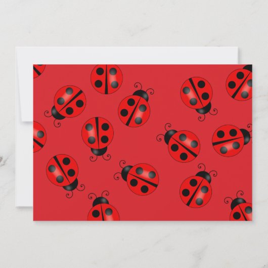 Ladybug Geburtstagsparty Dankeschön Karte (Rückseite)