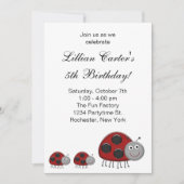 Ladybug Geburtstagsparty Einladungen (Vorderseite)