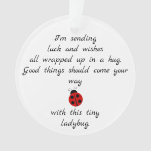 Ladybug Gedicht: Wünsche, Hugs und Viel Glück Ornament