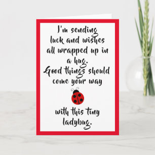 Ladybug Gedicht: Wünsche, Hugs & Viel Glück Karte