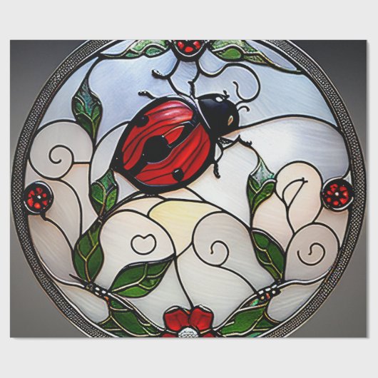 Ladybug gesteinigte Glasinsekten Geschenkpapier (Flach)
