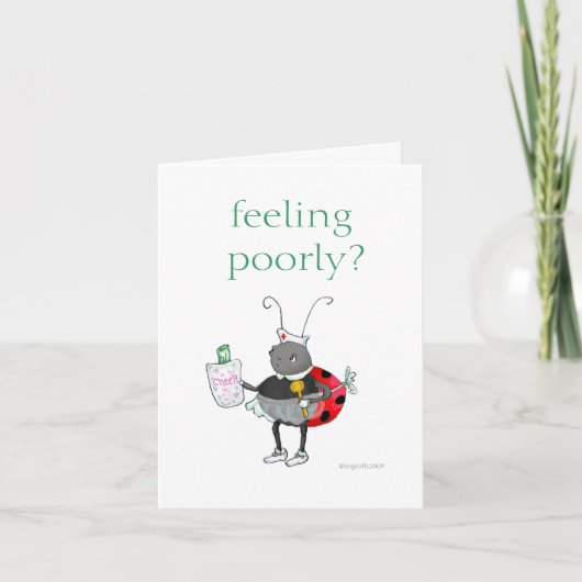 Ladybug Get Well Card Karte (Vorderseite)