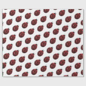 Ladybug Glitzer Glitzern rotes Muster auf weißes G Geschenkpapier (Flach)