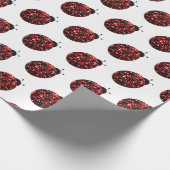 Ladybug Glitzer Glitzern rotes Muster auf weißes G Geschenkpapier (Ecke)