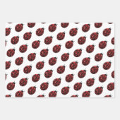 Ladybug Glitzer Glitzern rotes Muster auf weißes G Geschenkpapier Set (Vorderseite)