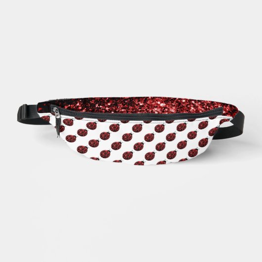 Ladybug Glitzern-Rot-Muster weiß Bauchtasche (Vorderseite)