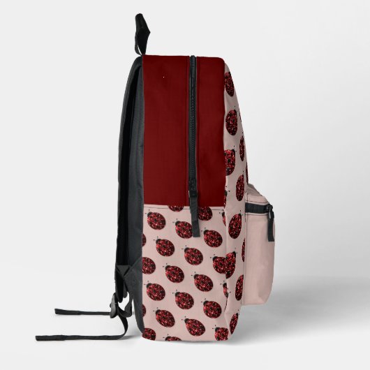 Ladybug Glitzern rote Muster Rosen rosa individuel Bedruckter Rucksack (Links)