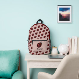 Ladybug Glitzern rote Muster Rosen rosa individuel Bedruckter Rucksack
