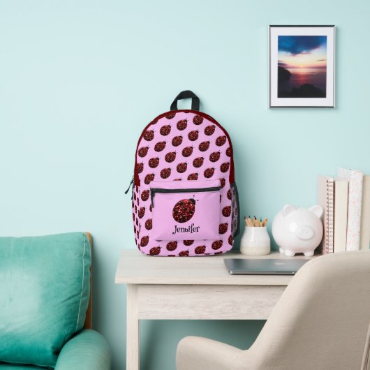 Ladybug Glitzern rotes Muster rosa individuelle Na Bedruckter Rucksack (InSitu)