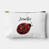 Ladybug Glitzern - Weißer individuelle Name Zubehörtasche (Vorderseite)
