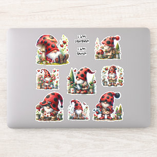 LadyBug Gnome Life Stickers Aufkleber