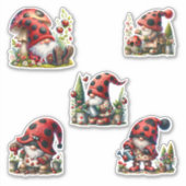 LadyBug Gnome Life Stickers Aufkleber (Vorderseite)