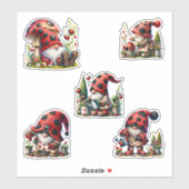 LadyBug Gnome Life Stickers Aufkleber (Blatt)