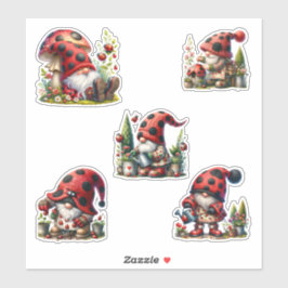 LadyBug Gnome Life Stickers Aufkleber