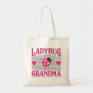 Ladybug Grandma Pink White Garden Insekt Tragetasche