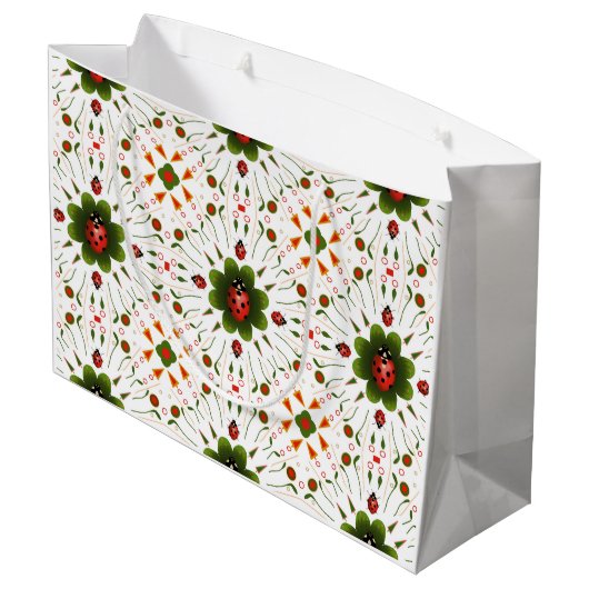 Ladybug Große Geschenktasche Geschenktüte (Rückseite Schrägansicht)