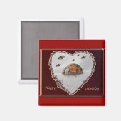 Ladybug Happy Birthday Magnet (Vorderseite/Rückseite)