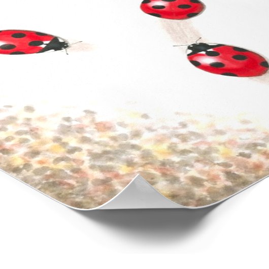 Ladybug Heart Fine Art Print Poster (Ecke)