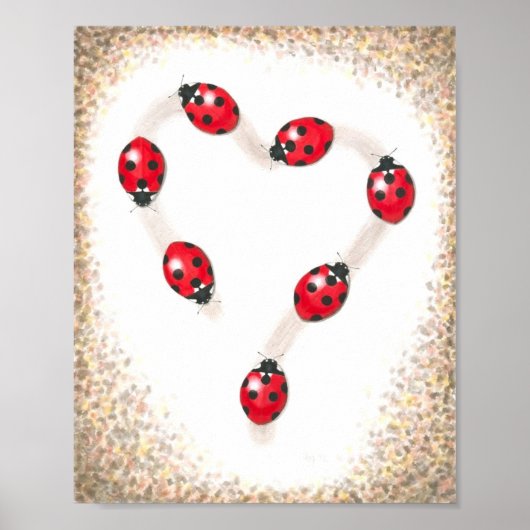 Ladybug Heart Fine Art Print Poster (Vorne)