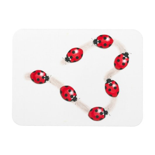 Ladybug Heart Flexi Magnet (Horizontal)