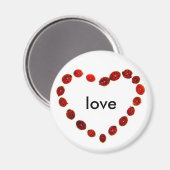 Ladybug Heart Liebe Magnet (Vorderseite/Rückseite)