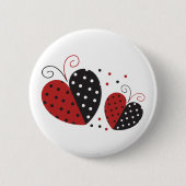 Ladybug Heart niedlich Button (Vorderseite)