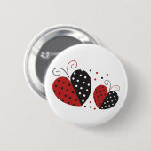 Ladybug Heart niedlich Button (Vorne & Hinten)