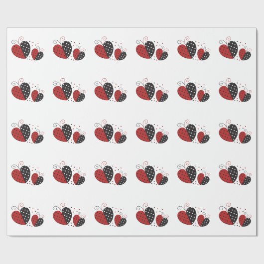 Ladybug Heart niedlich Geschenkpapier (Flach)