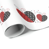 Ladybug Heart niedlich Geschenkpapier (Rolleneckpunkt)