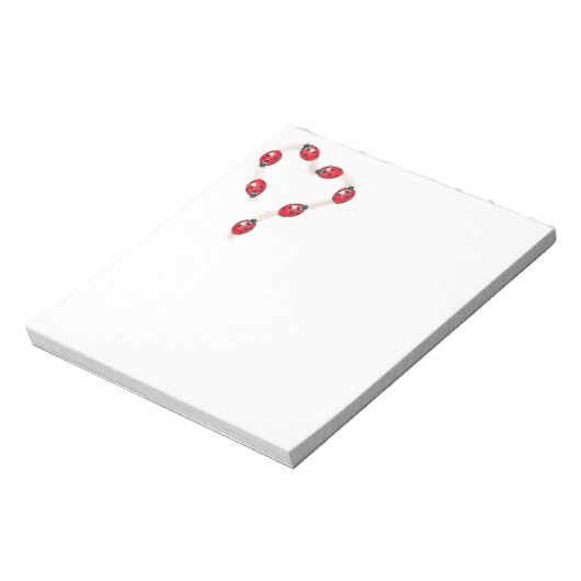 Ladybug Heart Notepad Notizblock (Rotiert)